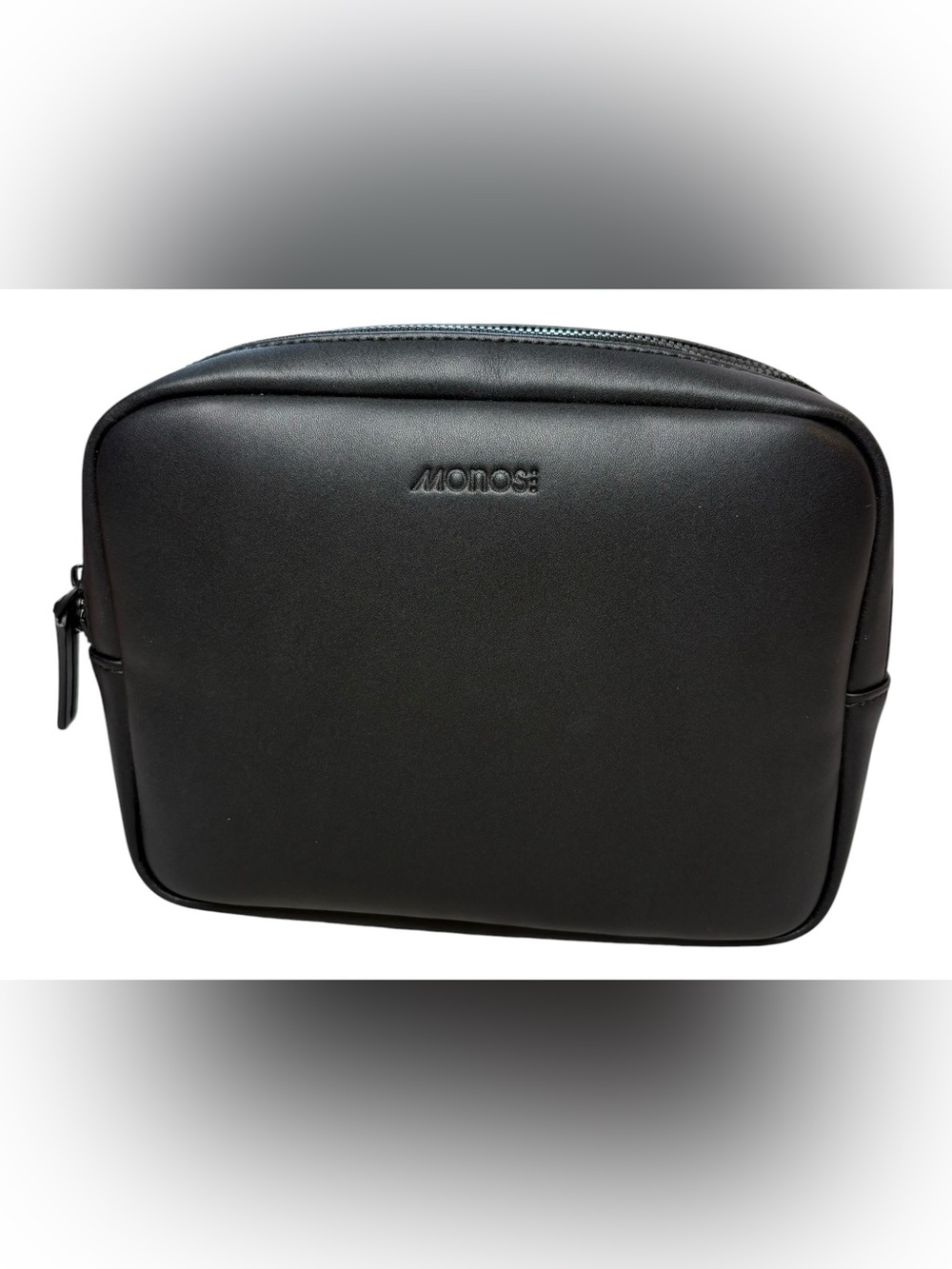 Monos Black Toiletry Bag Dopp Kit Travel Organizer Vegan Leather